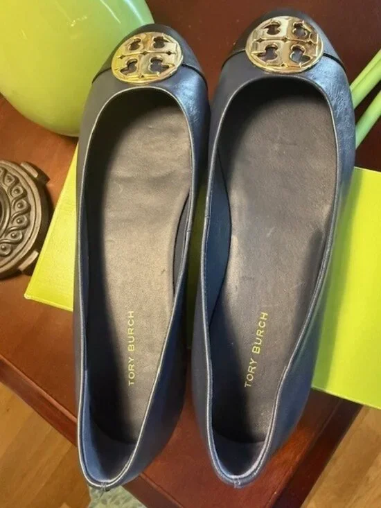 NWT TORY BURCH- CHELSEA CAP-TOE BALLET FLAT- Size: 7.5 Royal Navy - Picture 11 of 11